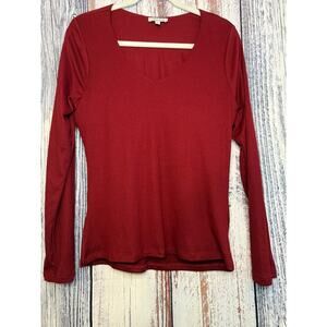 White Birch Women's Top Burgundy Size L